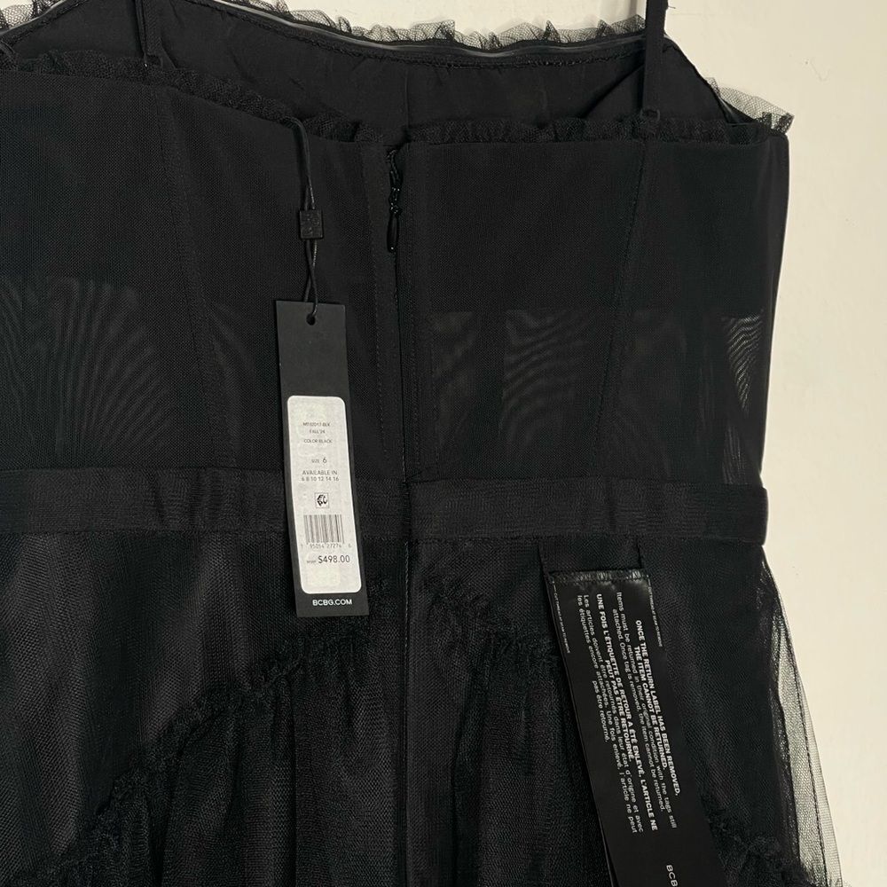 BCBGMAXAZRIA Size 8 Oly Corset Tulle Tiered Black Gown (Blogger favorite) - Picture 3 of 10